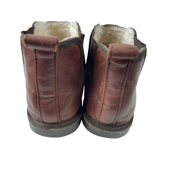Emu Australia Unisex Mt Panorama Brown Leather Shearling Lined Boots Sz M11/W12 - Picture 6 of 7
